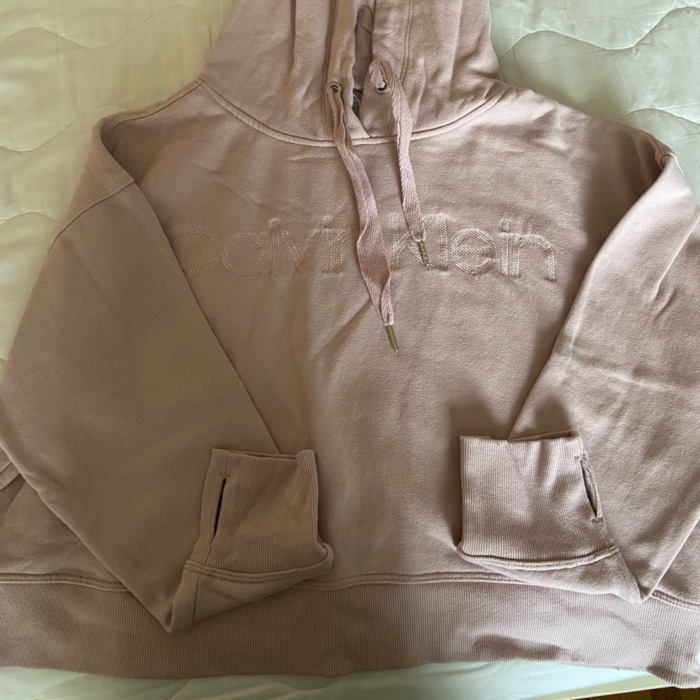 Calvin Klein Mauve Pink Cropped Hoodie
